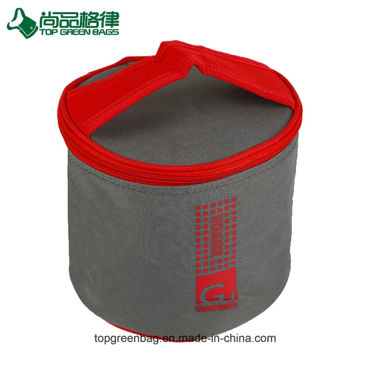 Insulated Travel Zipper Round Tote Lunch Cooler Storage Bags for Delivery