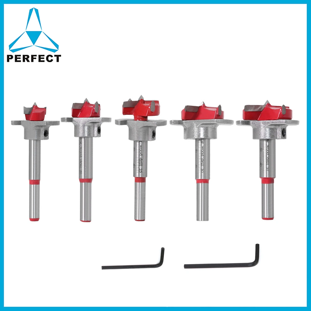 Herramientas de potencia de Forstner ajustable de alta calidad para acabado liso Taladros de fondo plano perforadores de madera de bisagra