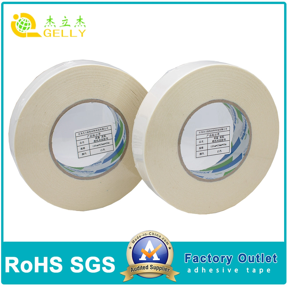 120mic Double Sided Tissue PVC Duct Tape with Solvent Based-High Adhesion, High Temperature