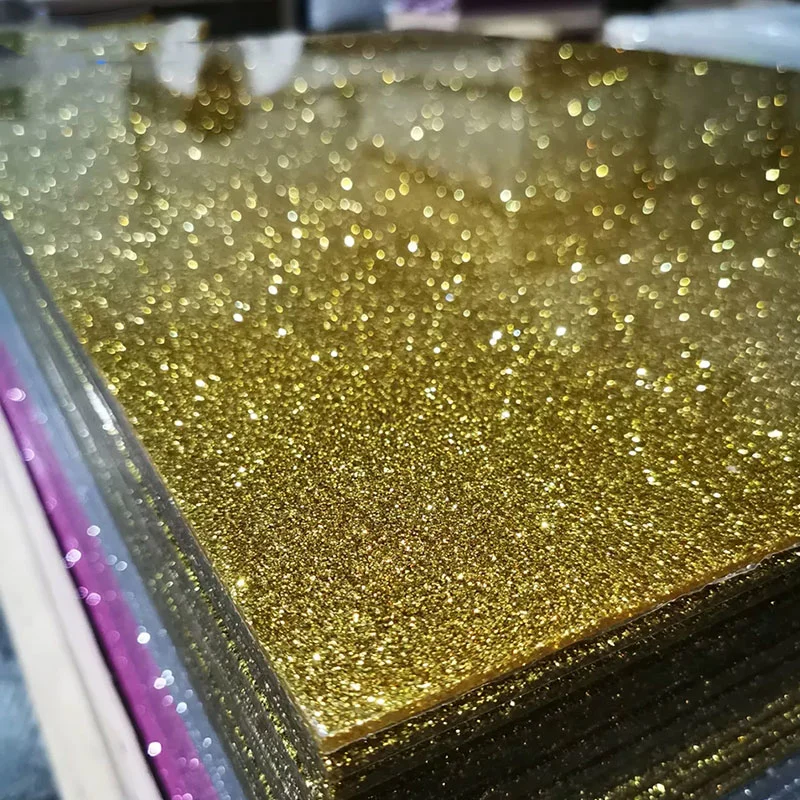 3mm Silber Stoff Acryl Blatt Gold Glitter Acryl Blatt ABS Doppelfarbige Plstic Sheets