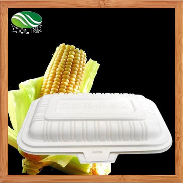 380ml 100% Disposable Biodegradable Lunch Box with Cornstarch Material