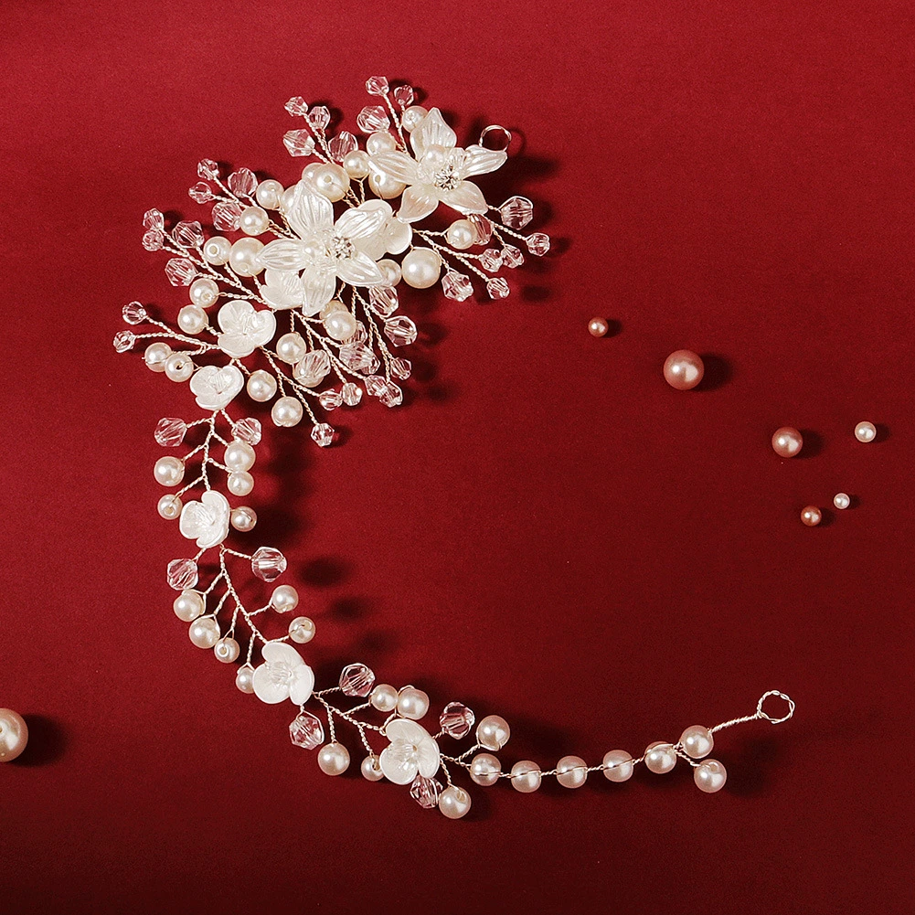 Yp165 mariage de noces vintage cheveux Tiara acrylique fleur Pearl Accessoire de mariage avec serre-tête