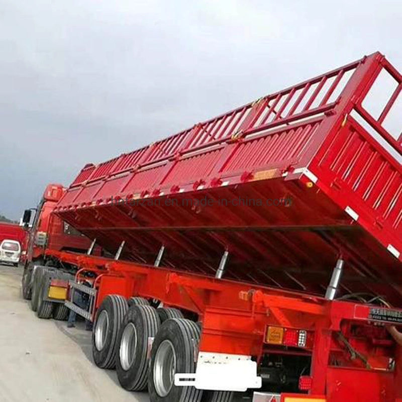 3 Axles Side Tipper Semi Trailer Truck for Tractor Head