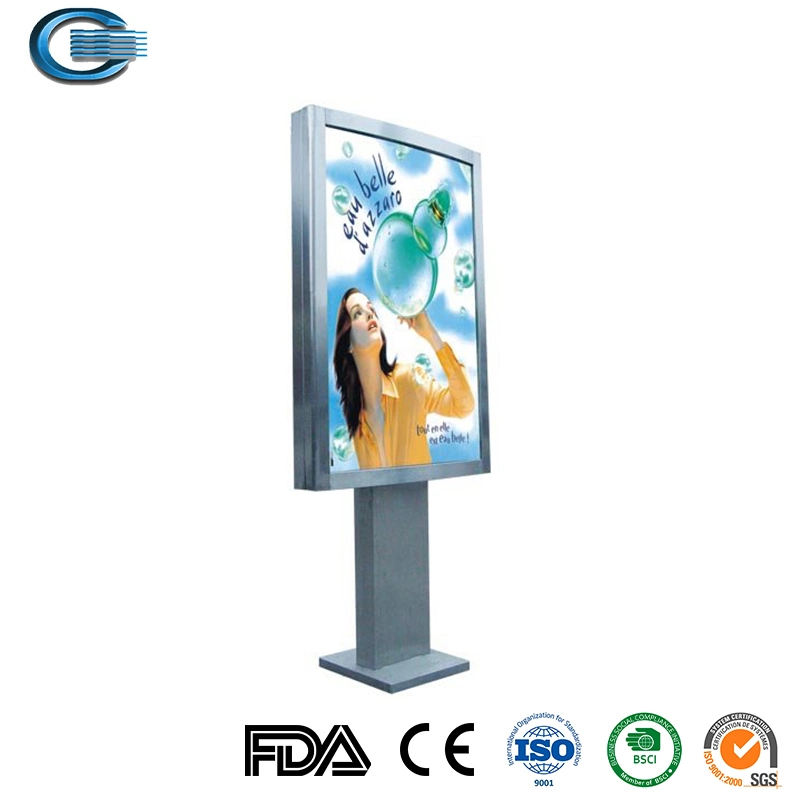 Huasheng Edge LED Module Aluminum Profile Exhibition Floor Poster Stand Double Sided Advertising Lightbox