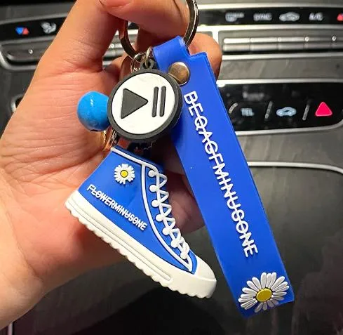 Creative Gift Mini 3D Rubber PVC Keyring Sports Shoe Keychain