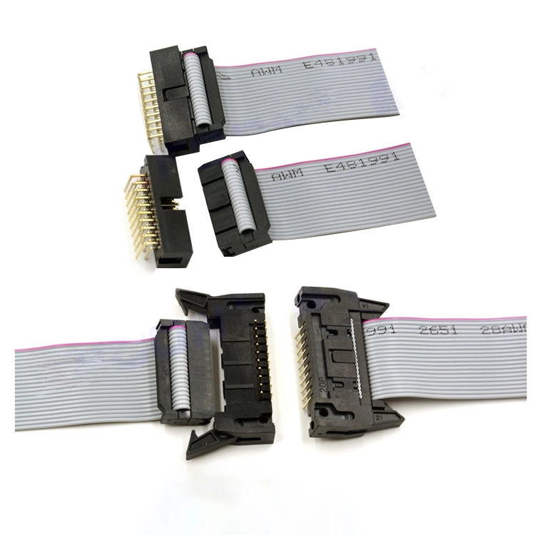 Simple Ox Horn 6 10 14 16 20 26 30 40 50 60p 180 &deg; in-Line/Bent Jtag Socket IDC Interface 2.54mm Spacing Connector, Which Can Be Equipped with Cable Harness