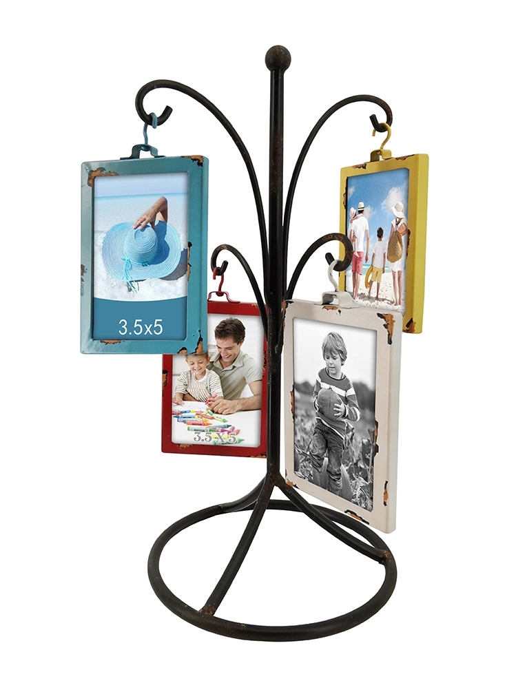 Cadre Photo en métal avec de nombreuses photos pour la maison du décor, cadre photo avec statif de table ou de dessins et modèles suspendus, le fer de la créativité Photo Frame