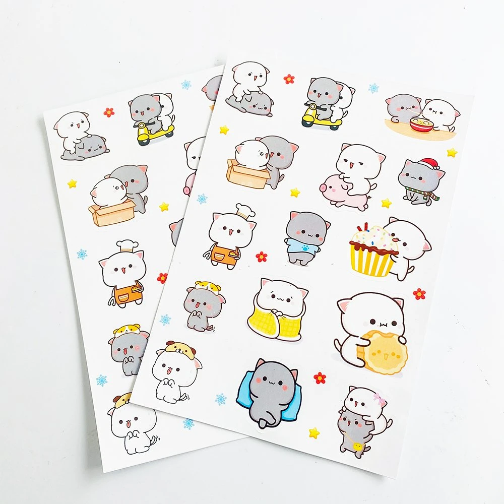 Eco Friendly Promotional Self Adhesive Waterproof Custom Printing Kiss Cut Stickers Sheet