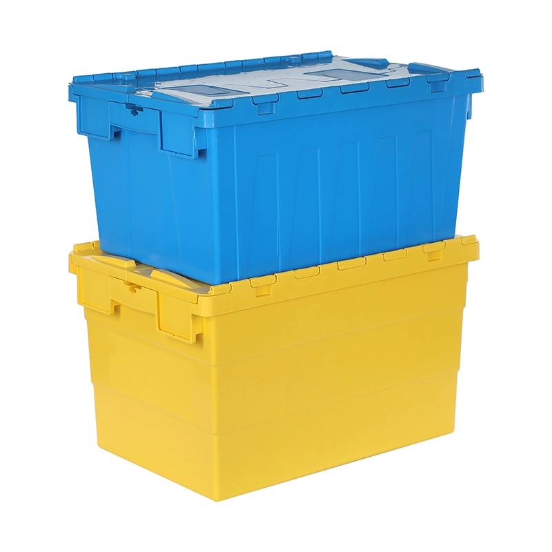 Plastic Industrial Ideal Attached Lid Container for Distribution and Storage Factory Wholesale/Supplier