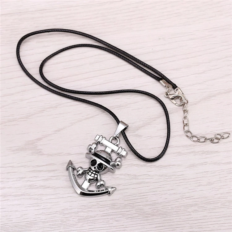 Wholesale/Supplier Stainless Steel Pendant Japan Fashion Anime One Piece Skull Custom Logo Shaped Enamel Filled Ruby Slots Home Envelopes 925 Necklace