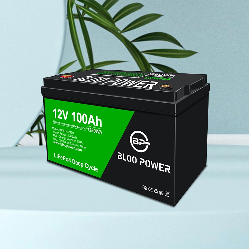 Bloopower Batería de ión litio de ciclo profundo 12 V de la luz solar LiFePO4 para el sistema eléctrico del vehículo eléctrico de almacén de la herramienta de copia de seguridad de la carretilla