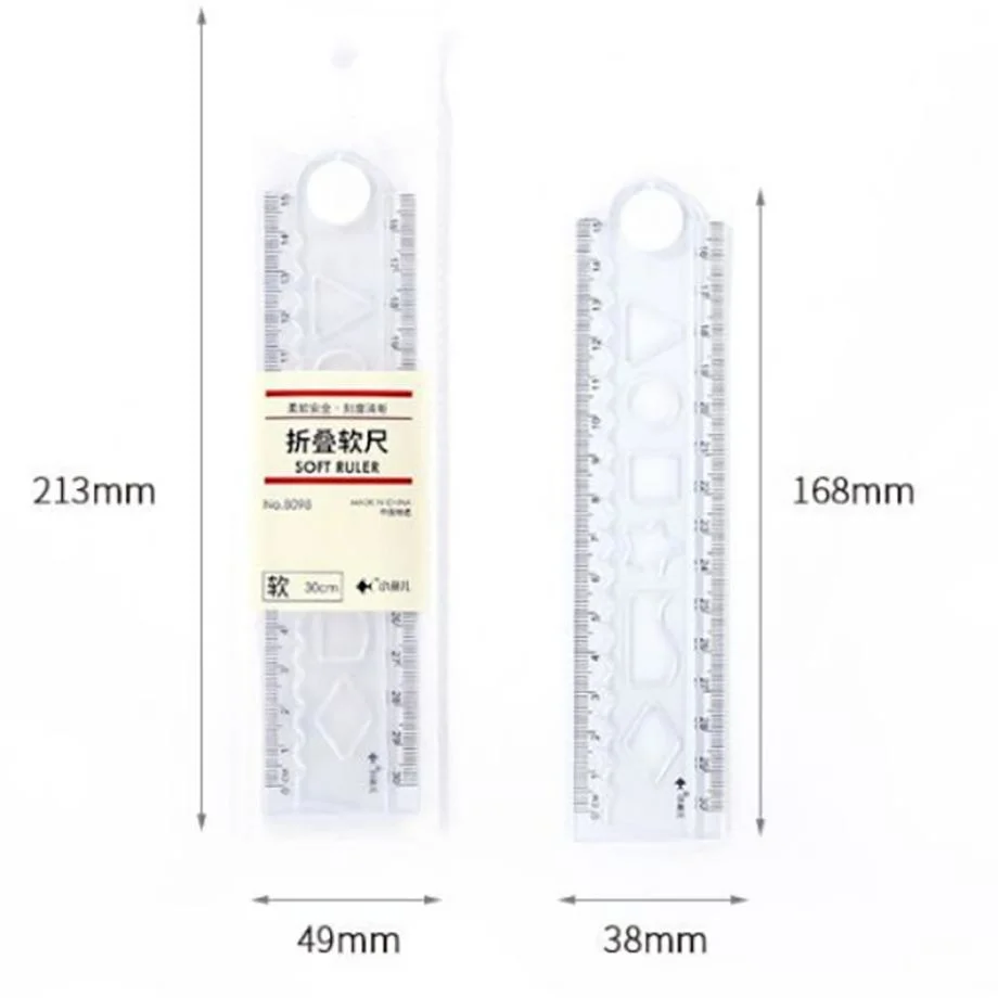 Safety PVC Cover Ruler Custom Promotional Gift Shape Logo Stationery Ruler