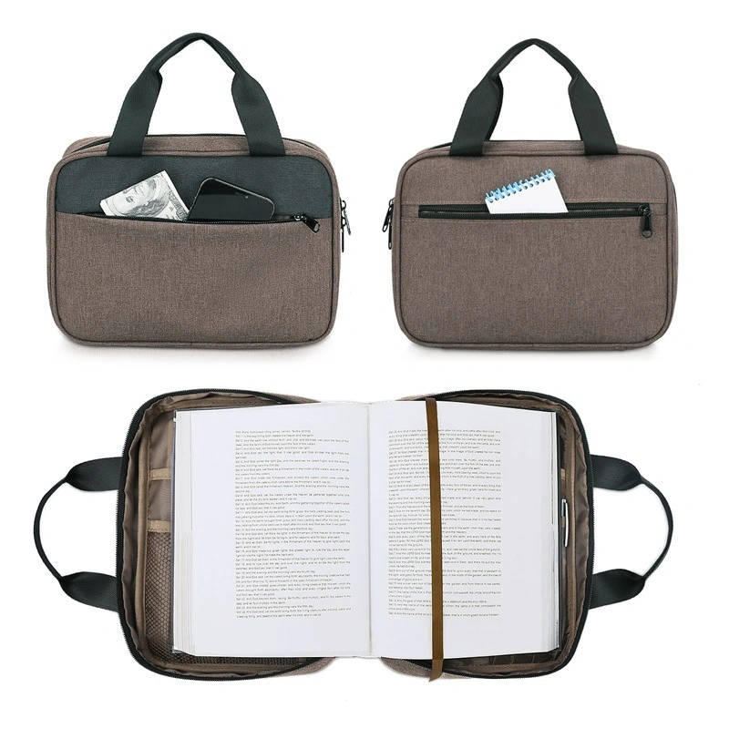 BSCI Portable Large Capacity Storage Books Files Stationery Pencil Bag for Bible Reading Zipper Handbag