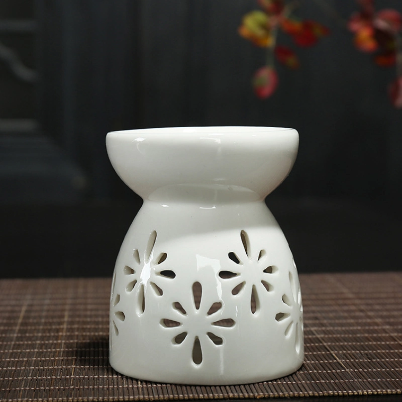 Ceramic Aroma Burner Essential Oil Lamp Hollowing Candle Holder Incense Censer Aromatherapy Furnace Candlestick New