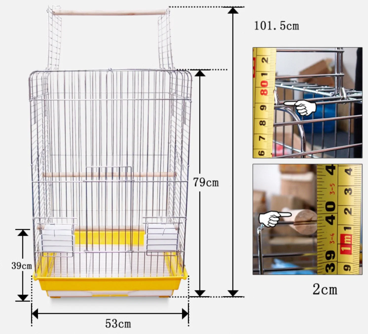 Galvanized Metal Breeding Iron Stainless Steel Small Portable Parrot Lovebird Cockatiels Cage Birds with Drawer