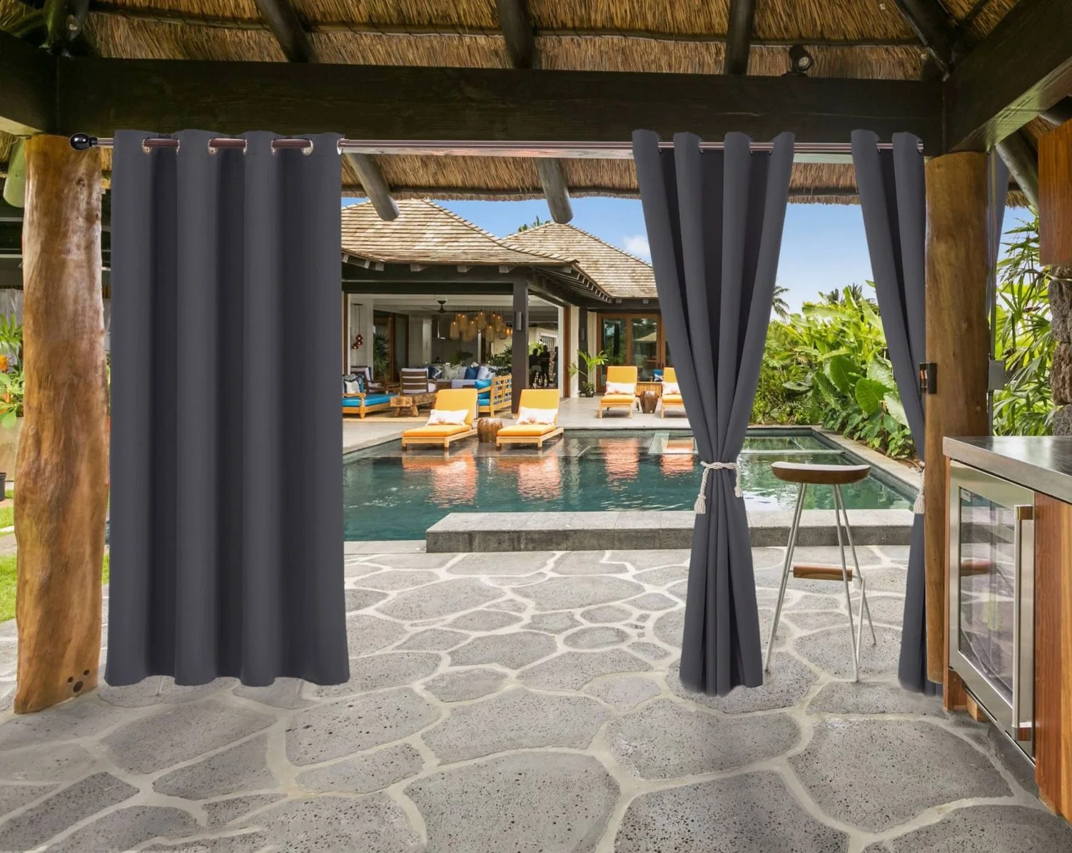 Wholesale Waterproof High Blackout Outdoor Curtain Fabric for Party Wedding Travel