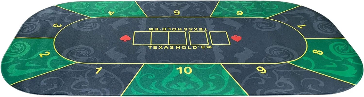 100% Customized Design Rubber Board Game Poker Table Mat Texas Hold'em Poker Pad