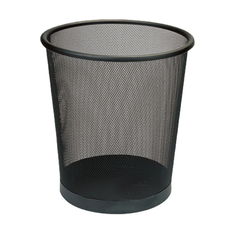 Metal Iron Mesh Trash Can Wholesale/Supplier Household Open Office Kitchen Bathroom Ins Wind Coverless Waste Paper Basket