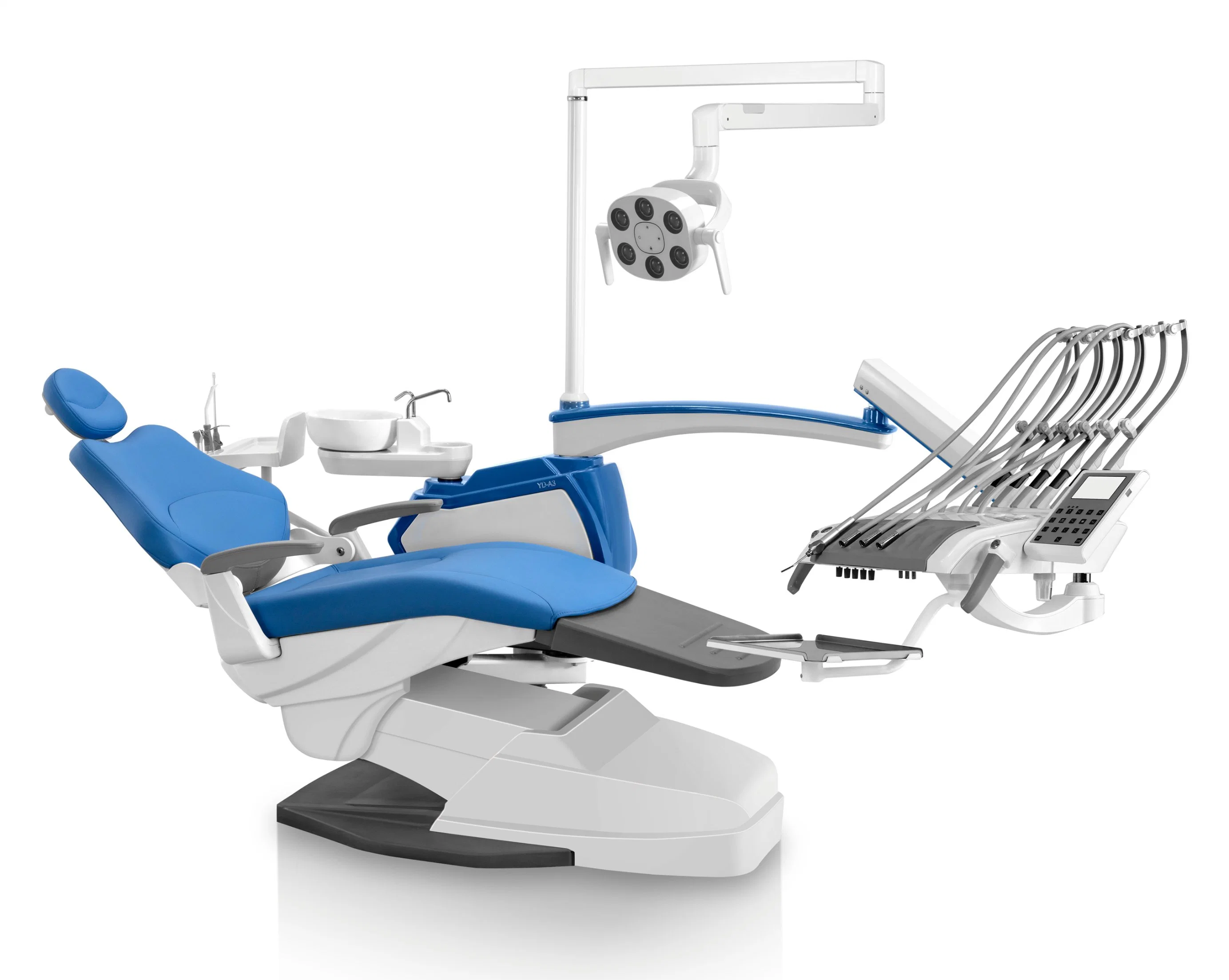 Chaise de dentiste de luxe haut de gamme à mémoire de forme, approuvée CE ISO pour hôpital mobile de clinique dentaire