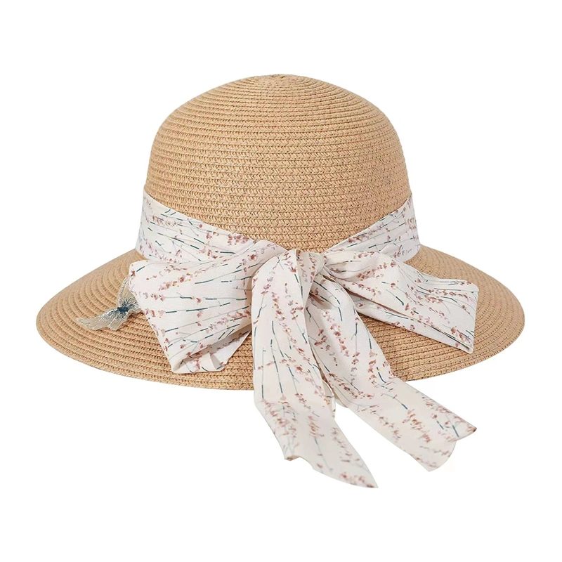 La moda de playa Viajes silvestres Visor de protección solar exterior femenina niños pescadores Arco Sun sombrero de paja para las mujeres el verano de dama