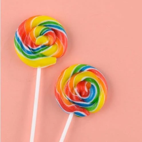 Halloween caliente de Venta al por mayor de dulces artesanales de la Junta de onda Rainbow Swirl Lollipop