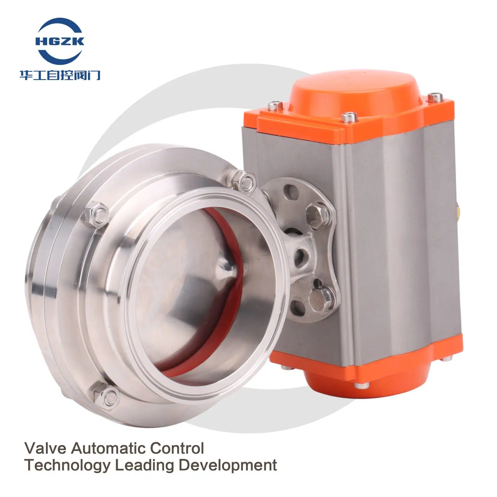 Food Industry Pneumatic Actuated Sanitary Butterly Valve