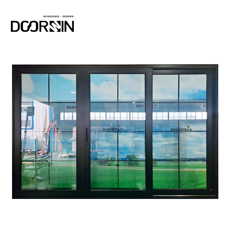 Doorwin Modern Wholesale/Supplier Price Aluminum Alloy Tempered Glass Windows and Doors with Grill Design Steel Aluminum Metal Black Lift and Sliding Door