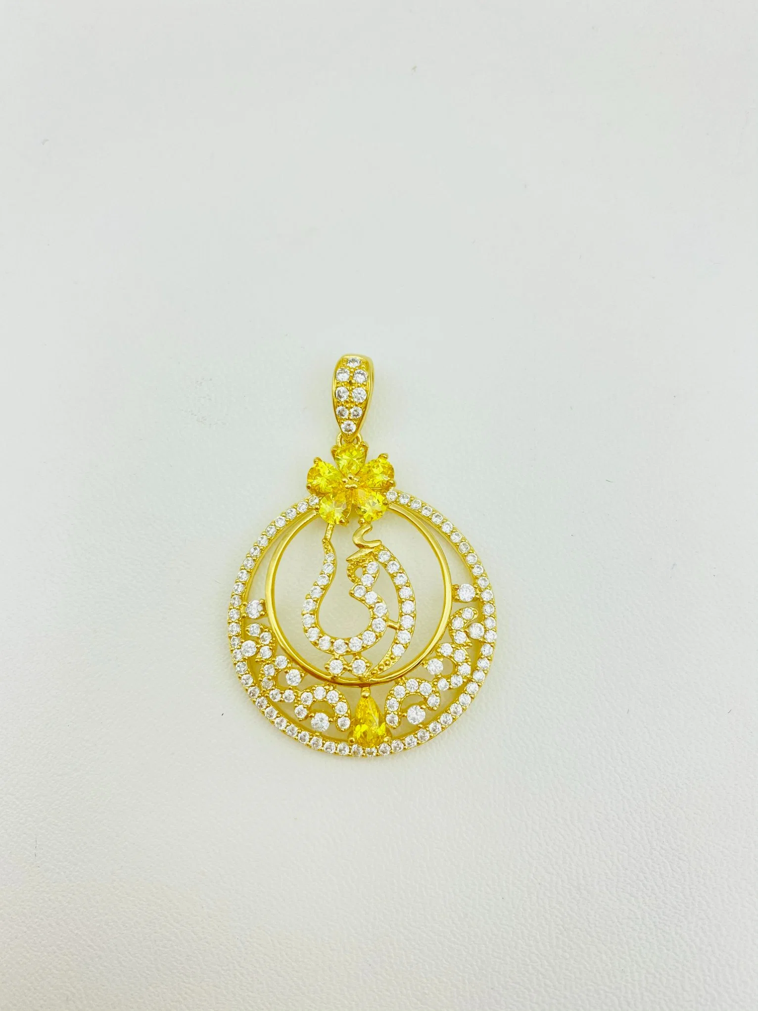 Sterling 925 Silver Fashion Pendant Jewelry with Yellow Canary Stone