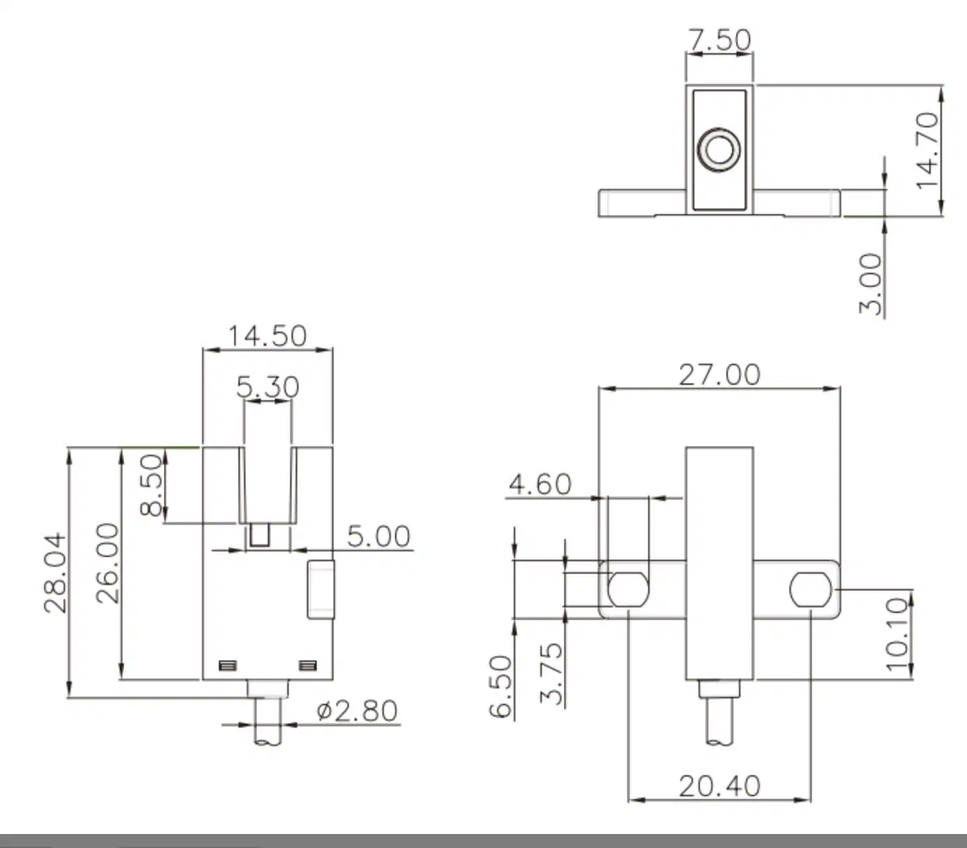 T Type Slot Photoelectric Sensor for Detecting Objects in Place