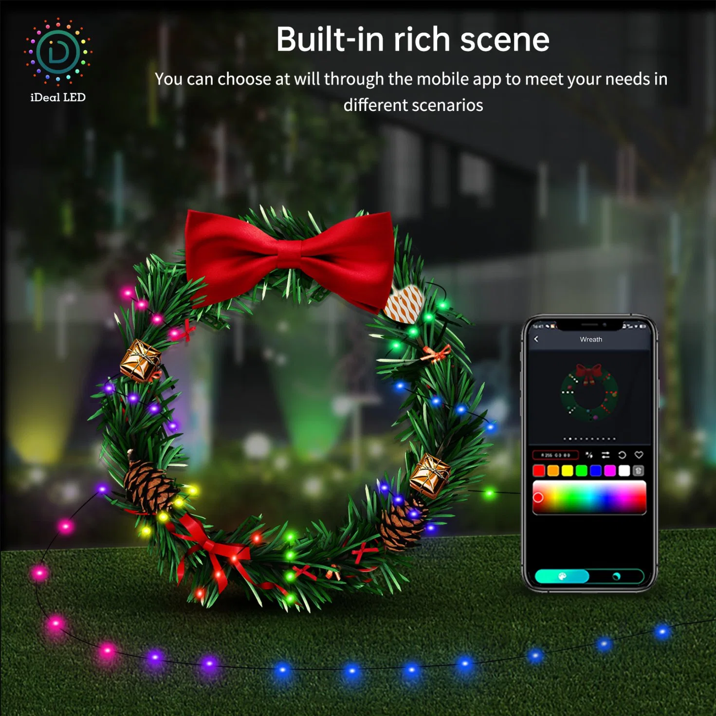 Luces de cuerda de hada inteligente RGB con 33ft USB/Solar/batería caja DIY Twinkle Lights Control remoto y APLICACIÓN sincronización de música para Navidad