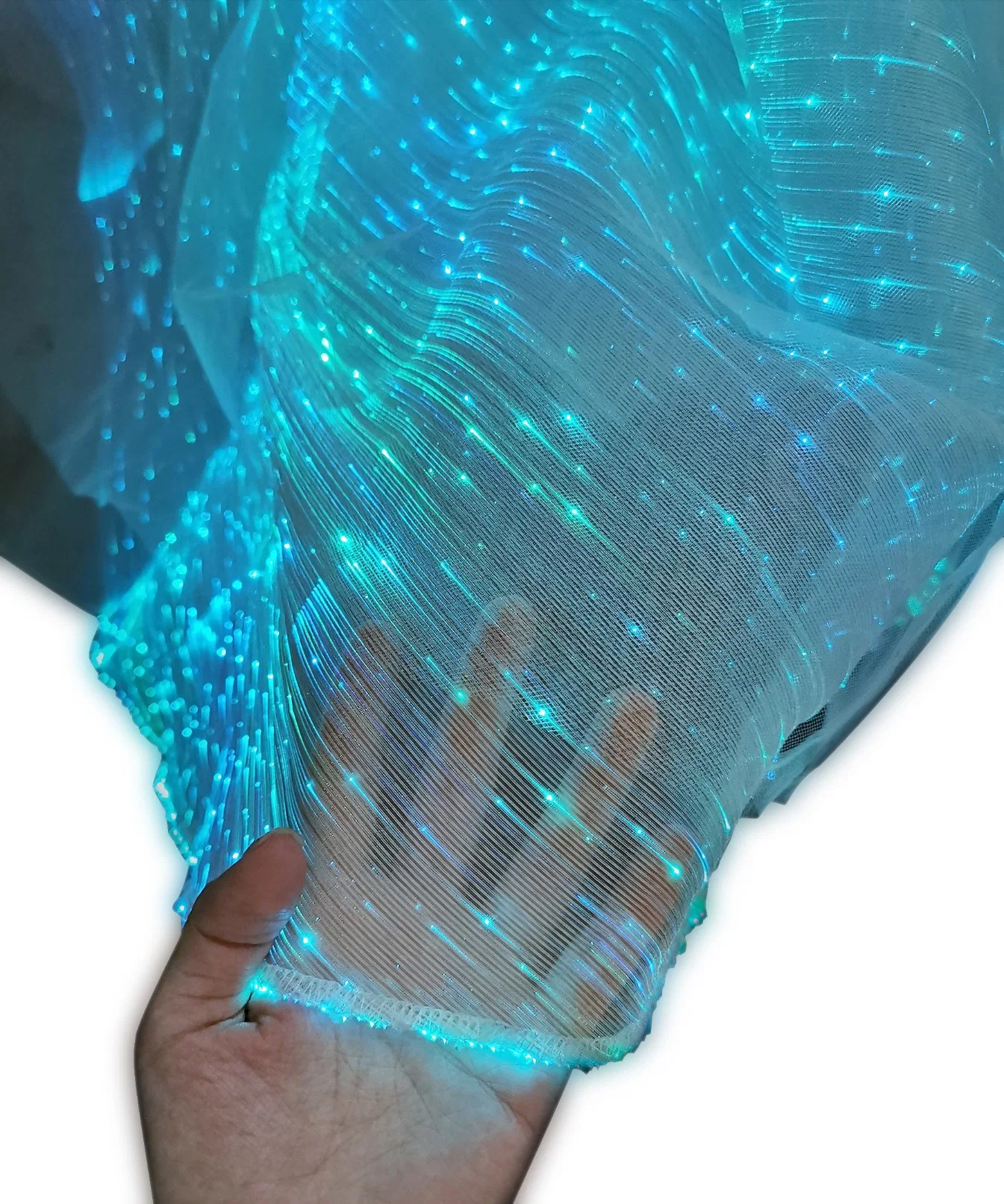 OEM Wholesale/Supplier Glow in The Dark Plush Fabric Lighting up Fiber Optic Luminous Fabric