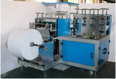 PE Waterproof Plastic Nonwoven Antislip Shoe Cover Making Machine with Edge Folding