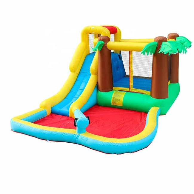 Commercial Bouncy Castle House Obstacle Slide Castle African Safari Inflatable Playground