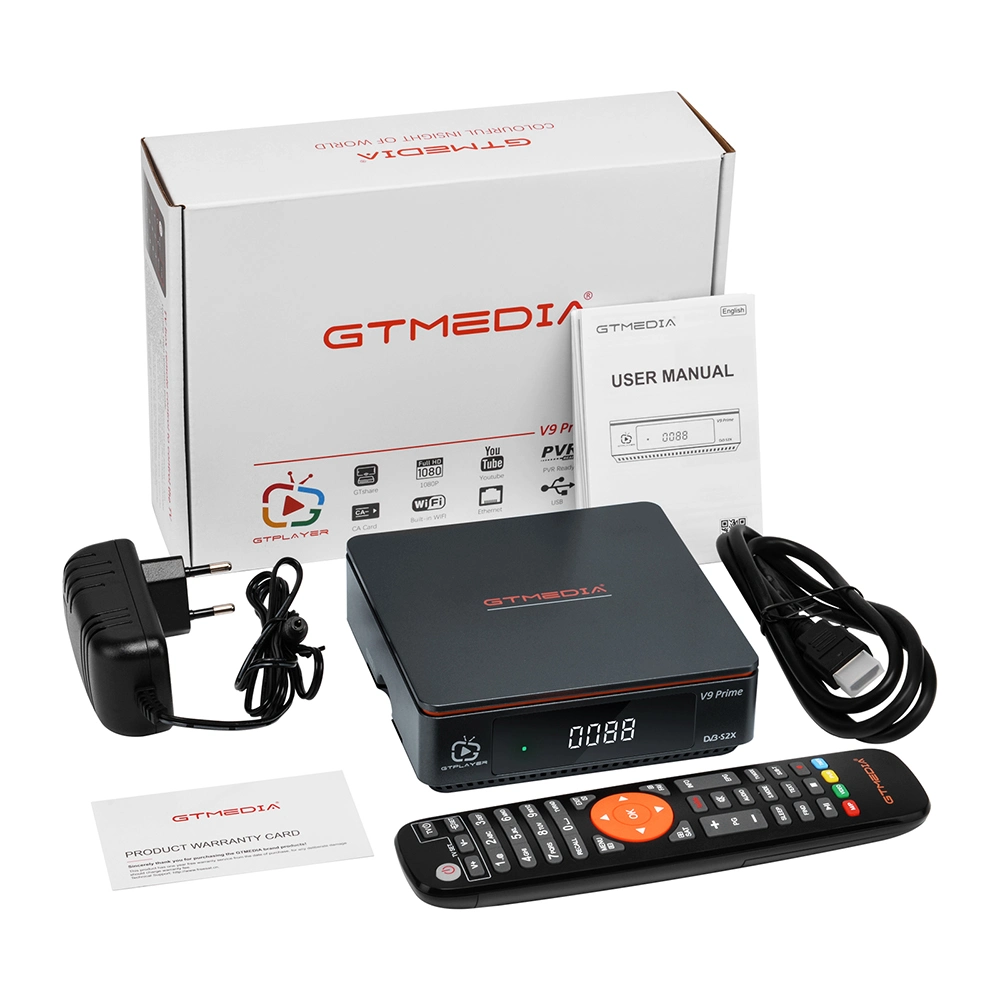 Gtmedia V9 Prime DVB S2X S2 S Decoder 1080P Powervu OEM receptor de TV por satélite