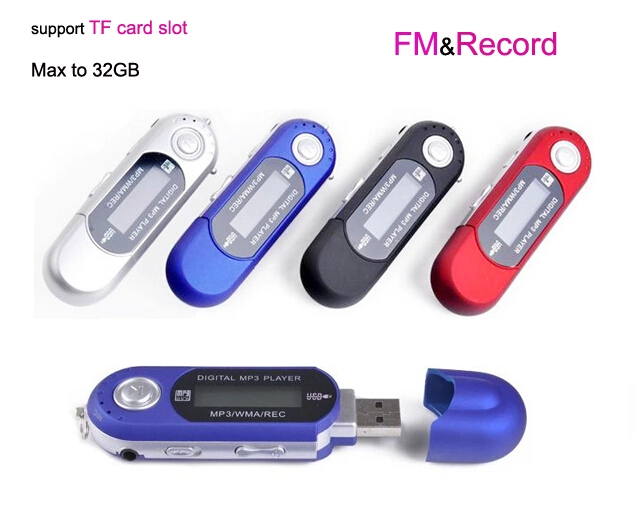 FM Radio Build in AAA Battery USB MP3 Player with Recorder