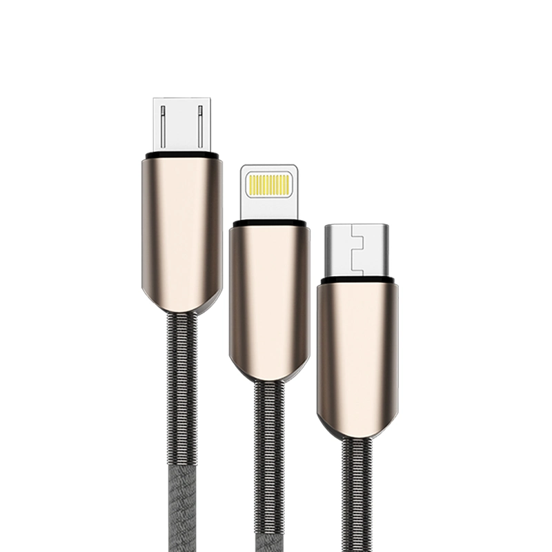 Aspor Cable 3 in 1 Cable Metal Zinc Alloy Case 1.2m 2.4A