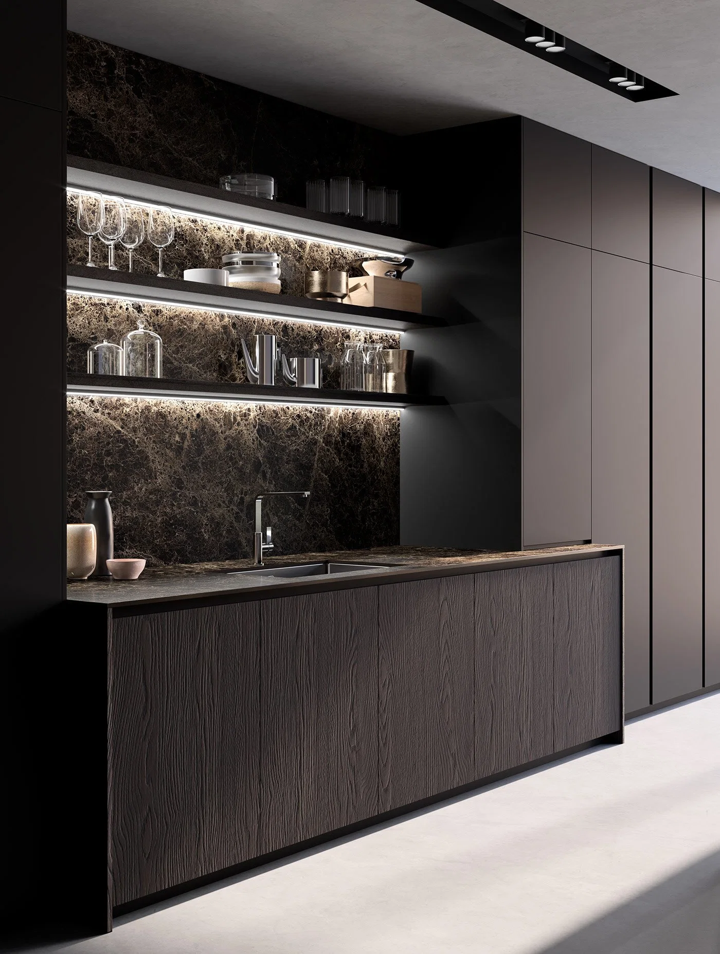 Hot Sell Kitchen Furniture New Design Black Modern Kitchen Cabinet