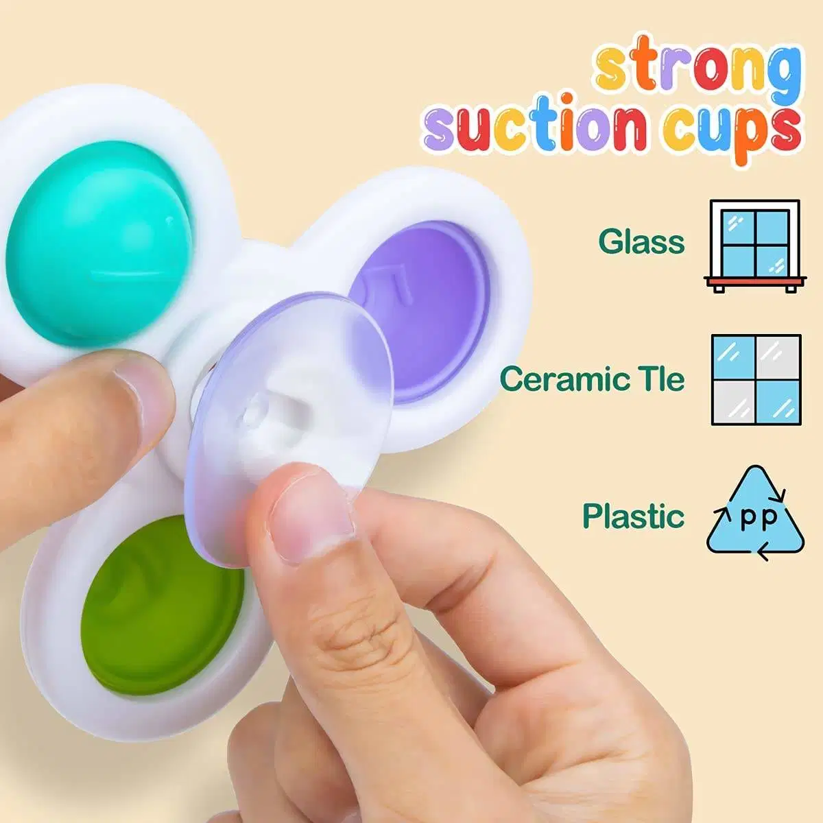 New Arrival Wholesale/Supplier Suction Cup Spinner Toys Sensory Spinning Top Toys Toddlers 1-3 Year Old Bath Top Early Learning Gift