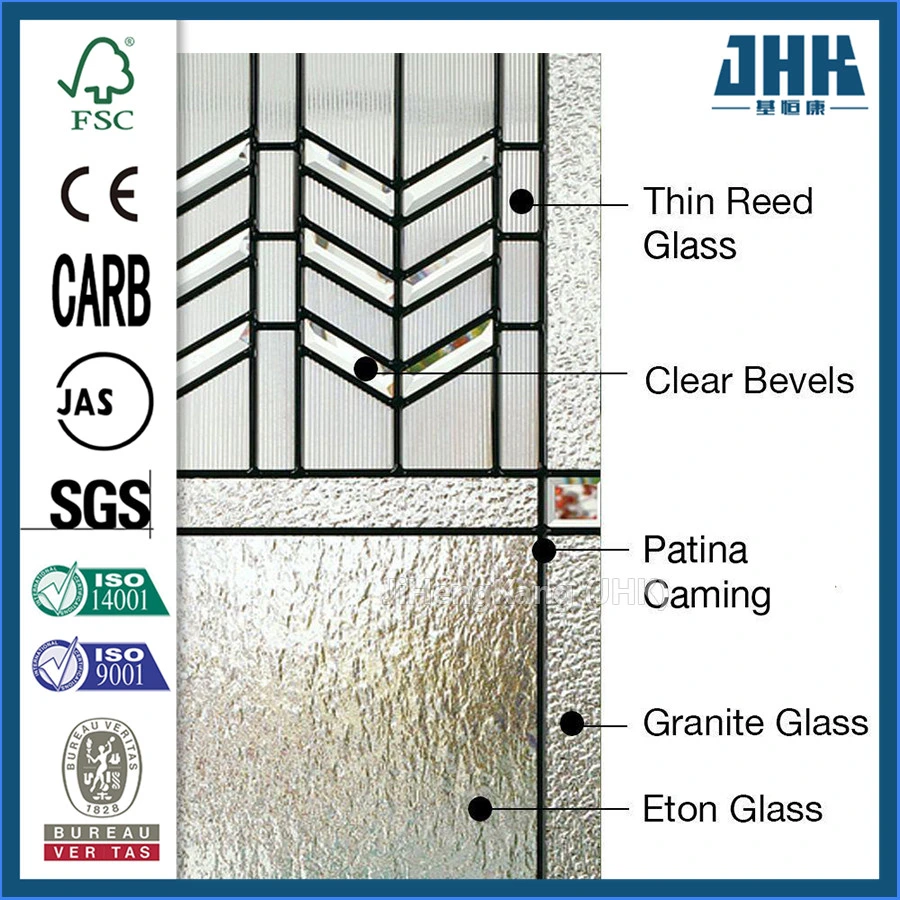 Exterior Wood Laminate 6 Panel Fiberglass French Doors (JHK-FD07-1-MW)