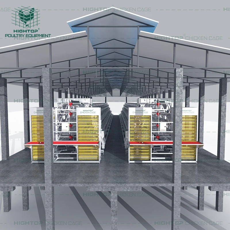 Hightop Industrial Poultry Fully Automated A Type Battery Cage System for Layers with Automatic Egg Collection System in Kenya