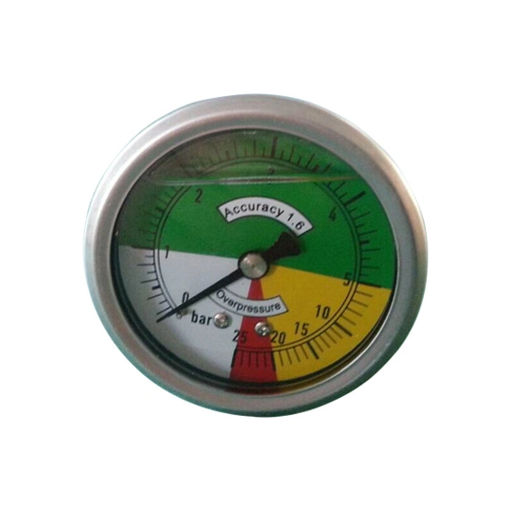 2.5inch Half Stainless Steel Back Thread Type Non-Isometric Scale Liquid Filled Pressure Gauge