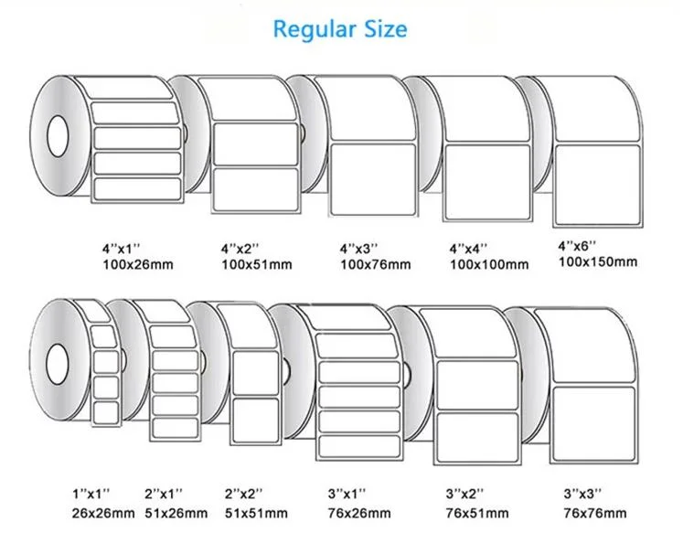 Heat Transfer Thermal Barcode Labels Direct Thermal Sticker Paper Roll