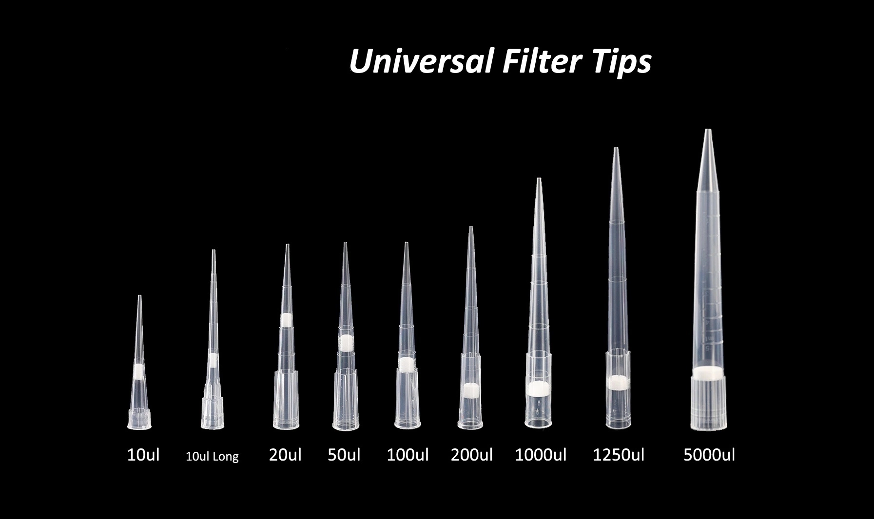 Plastic Lab Sterile Filter Tips Pipette Rack Universal Micro 10UL 200UL 1000UL Filter Tips Bulk DNA Rna