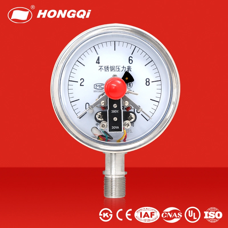 Dia100mm Stainless Steel Radial Electric Contact Pressure Gauge