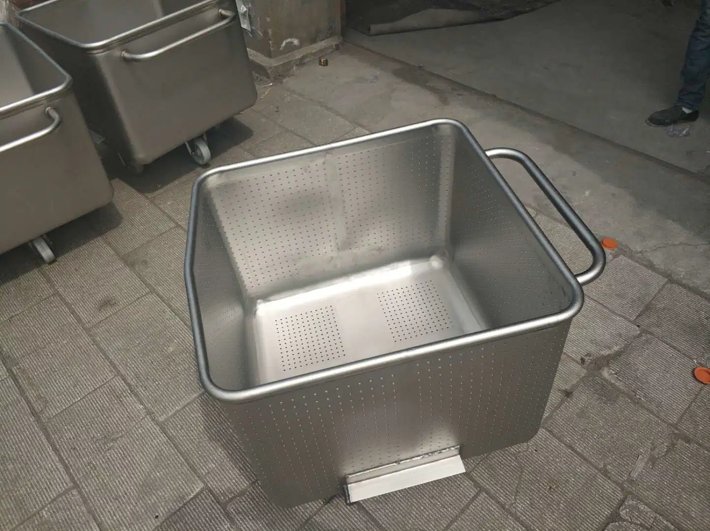 JF Blech-200L Schleifen Edelstahl Fleisch Verarbeitung Trolley bin