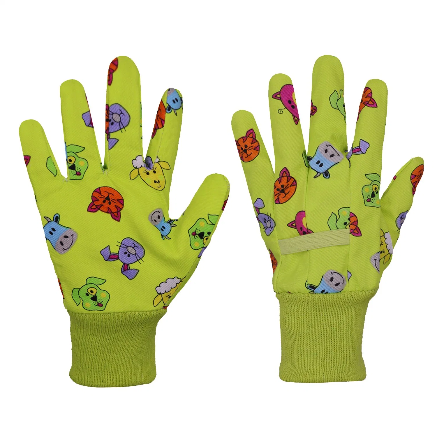 Prisafety Flexible Cotton Colorful Lovely Printing Design Landscape Gloves Outdoor Yard Work Kids Garden Gloves