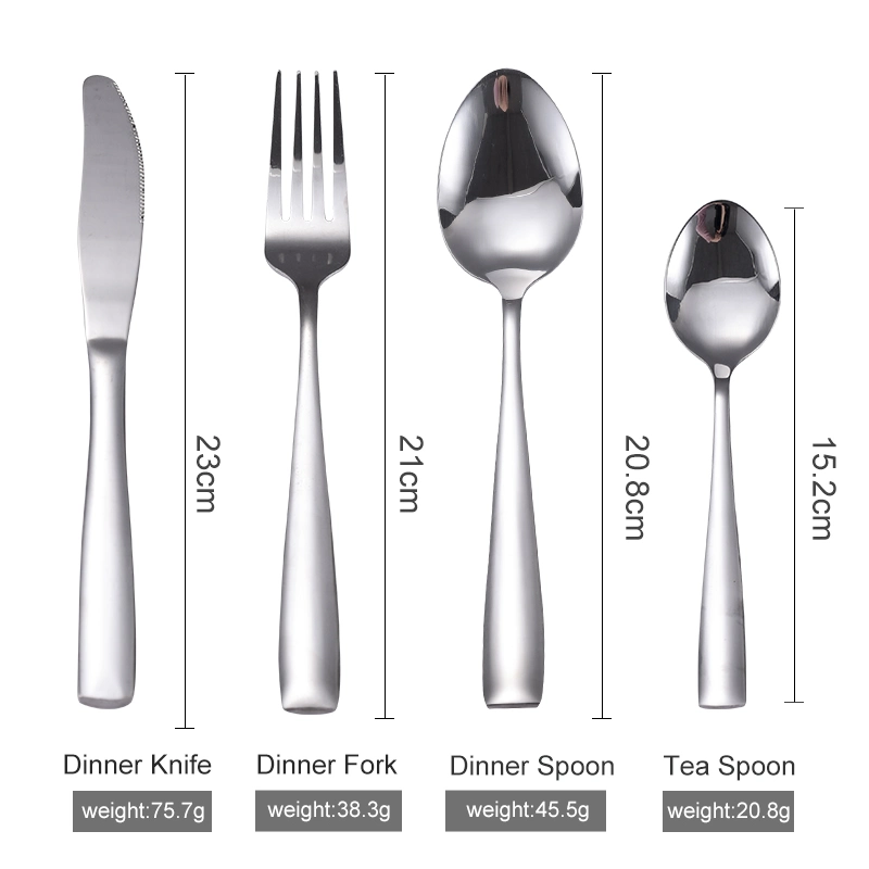 Bulk Elegant Tableware Silverware Dinnerware Cheap Cutlery Set Classic Knife Fork Spoon Stainless Steel Flatware with Mirror Polish