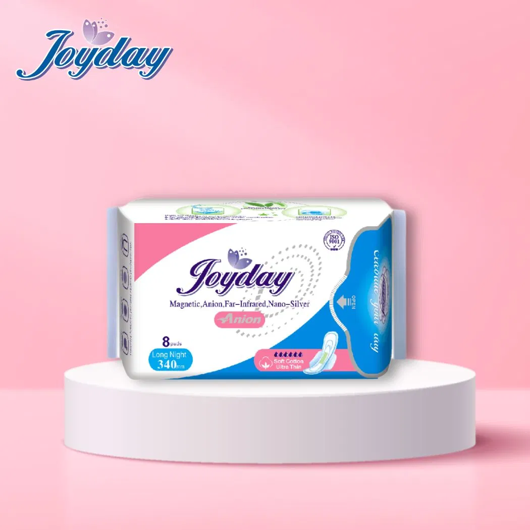 China Fabricante 290mm etiqueta privada mujeres desechables Anion Sanitary Napkin