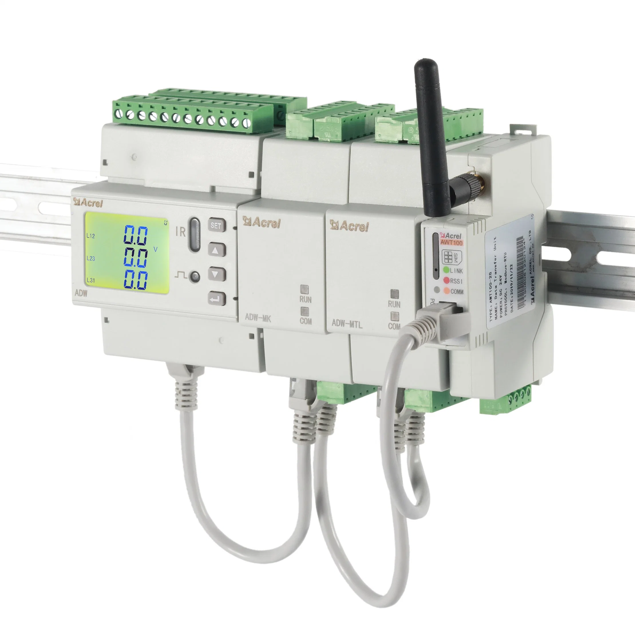 Acrel Adw210-D10-1S IOT DIN Rail Circuito Multi Monitoramento de Energia Trifásica Medidor de energia da rede eléctrica