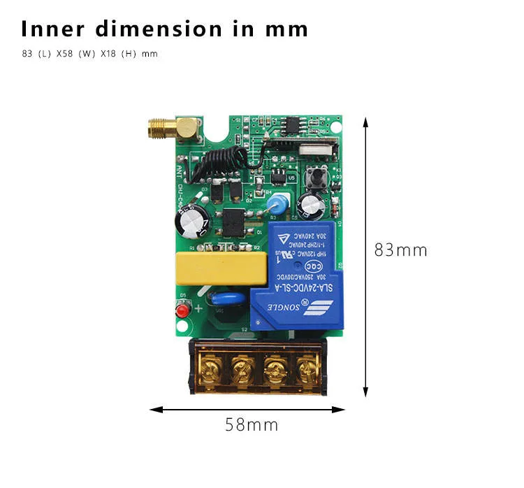 Telecomando de alta tensão AC 85-260V 433/315MHz, gama longa Transmissor e receptor RC